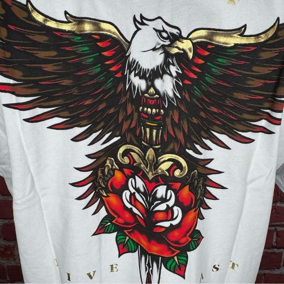 Affliction Black Label Men’s Eagle Short Sleeve T-shirt- XLarge - NWT - Picture 9 of 13